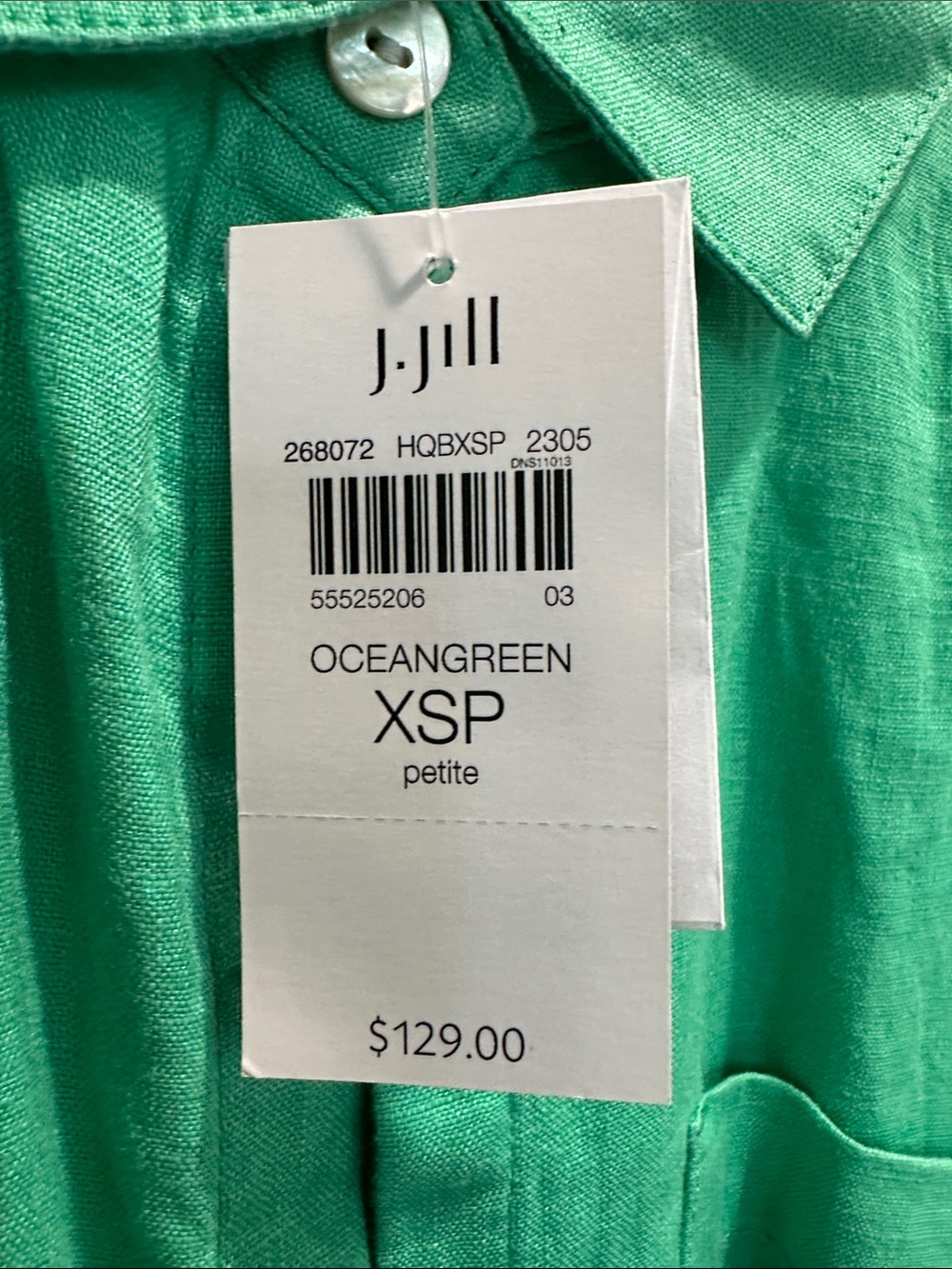 J. Jill Emerald Green Linen Shirt - Picture 4 of 4